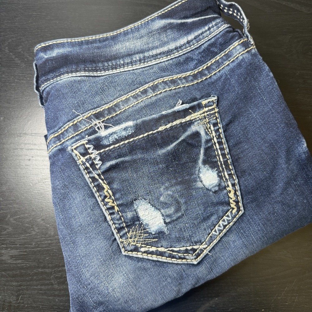 Silver Jeans Womens Elyse Curvy Fit Mid Rise Denim Capri Crop‎ W34 L25 New Tags